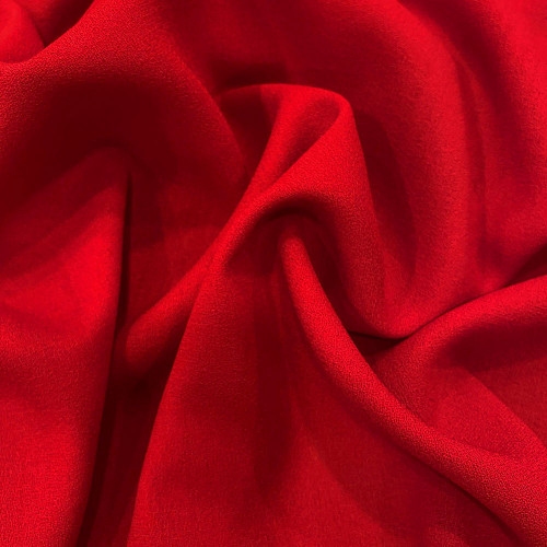 Tissu crêpe de laine 100% laine rouge