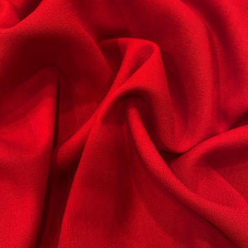 Red crepe 100% wool fabric