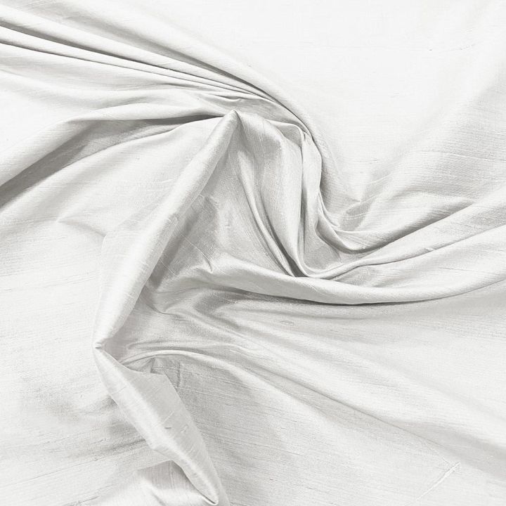100% silk shimmer dupion fabric white (1.20 meters)