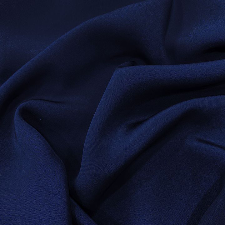 Navy blue 100% silk crepe fabric (3.40 meters)
