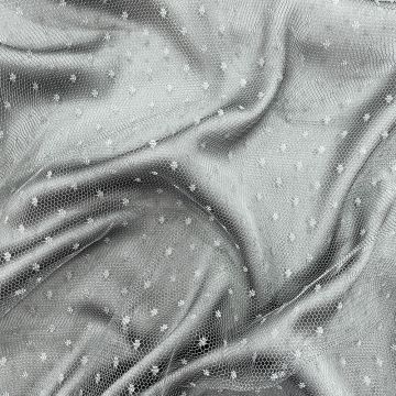 Bluish gray tulle plumetis point d'esprit fabric (1.40 meters)