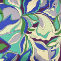 Tissu satin 100% soie imprimé floral vert et violet (3,80 mètres) Tissu satin 100% soie imprimé floral vert et violet (3,80 mètres)