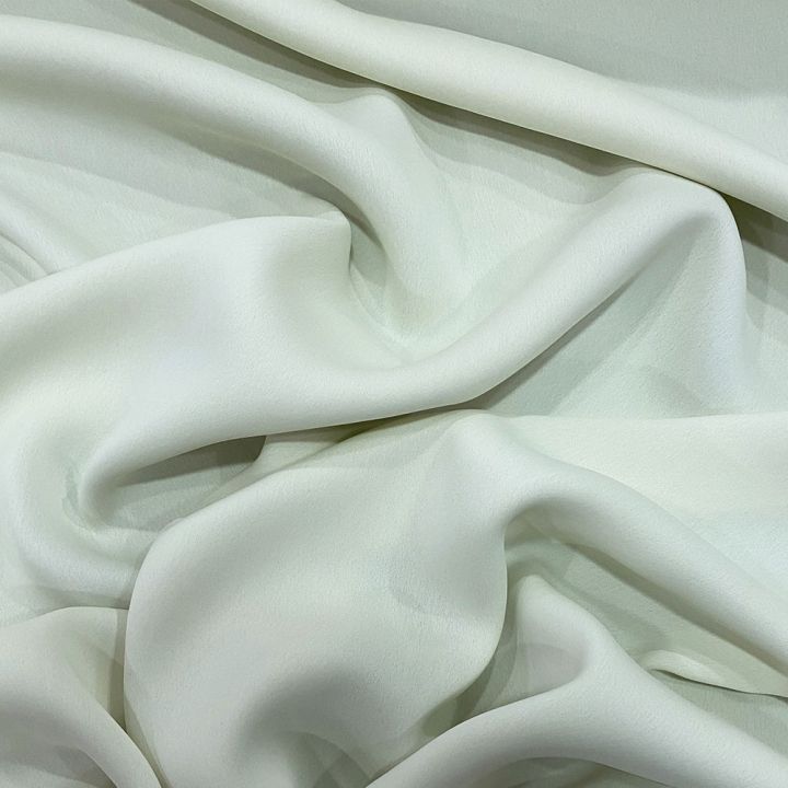 Pale blue matte double crepe fabric