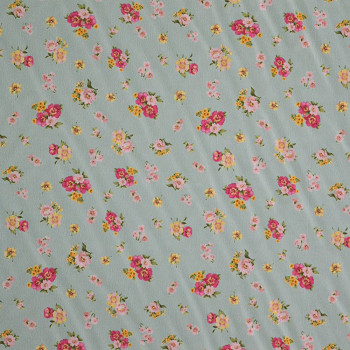 Georgette fabric with floral bouquets