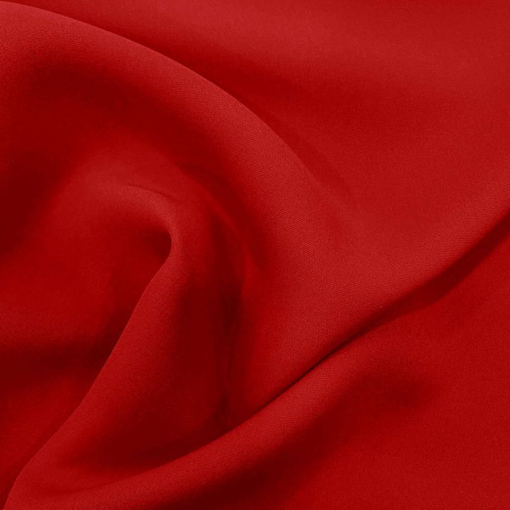 Red 100% silk crepe cady fabric