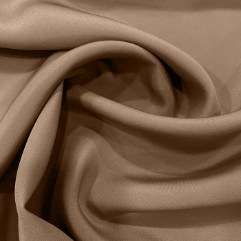 Dark beige 100% silk crepe fabric