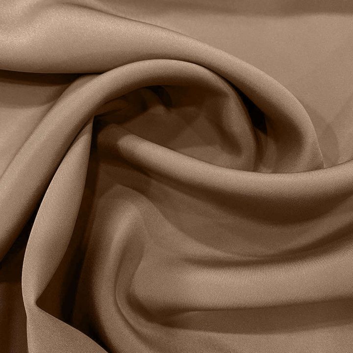 Tissu crêpe 100% soie beige foncé