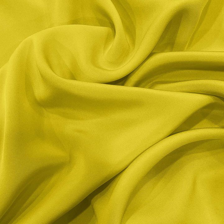 Tissu crêpe drap de soie jaune