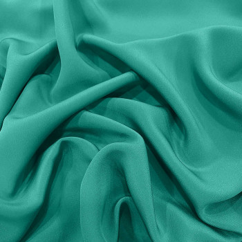 Tissu crêpe drap de soie bleu turquoise