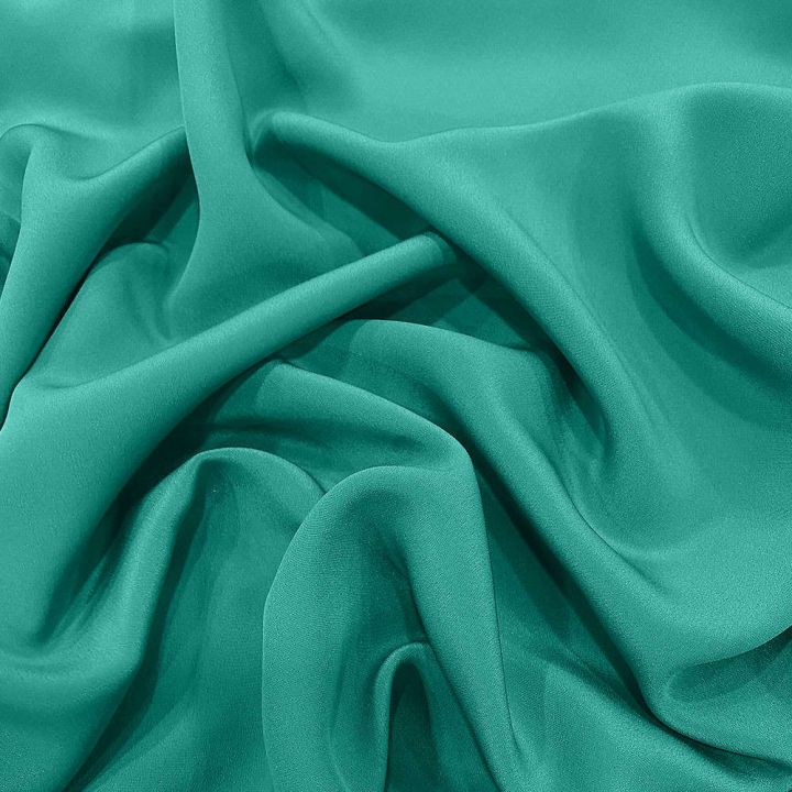 Turquoise blue 100% silk crepe fabric