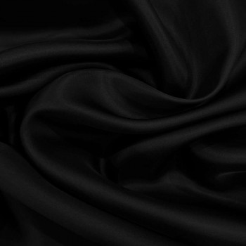 Black satin silk double organza fabric