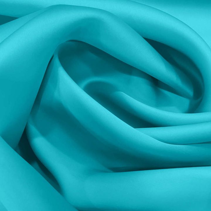 Turquoise blue satin silk double organza fabric