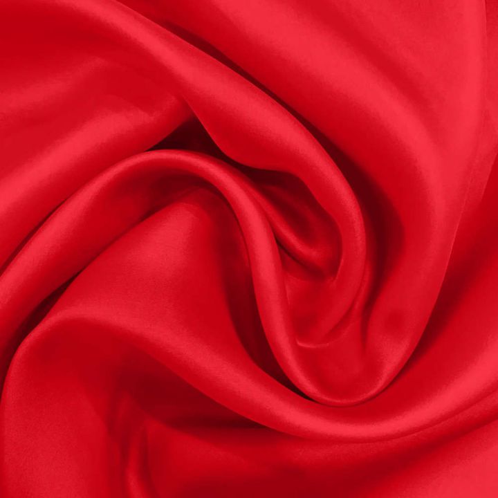 Red satin silk double organza fabric