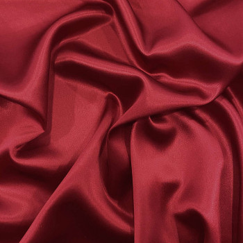 Tissu satin 100% soie rouge cerise
