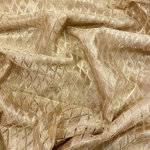 Gold diamond lace on a gold background fabric
