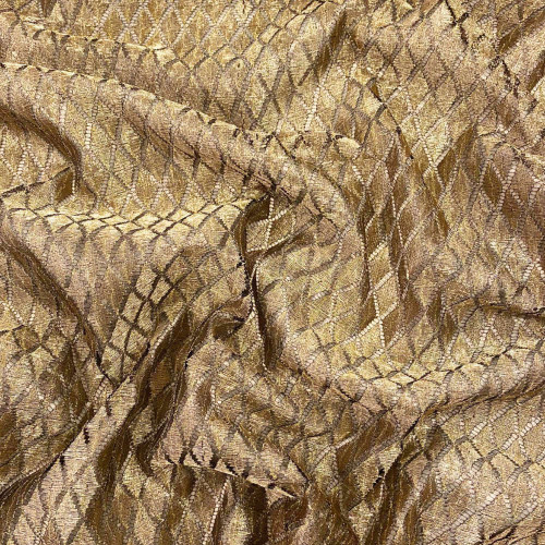 Gold diamond lace on a black background fabric