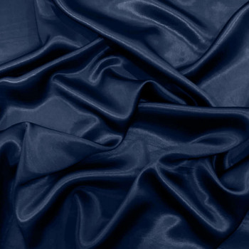 Midnight blue satin fabric 100% silk