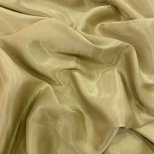 Anise green silk lamé fabric