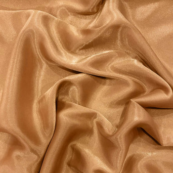 Peach orange silk lamé fabric