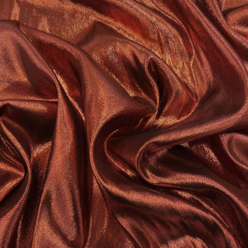 Shiny orange/gold lurex silk crepe fabric