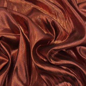 Shiny orange/gold lurex silk crepe fabric