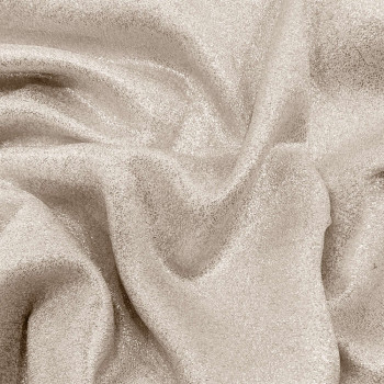 Tissu jacquard de soie lamé scintillant blanc cassé