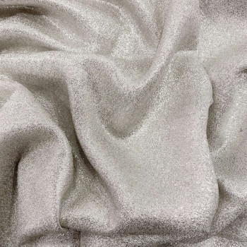 Tissu jacquard de soie lamé scintillant argent