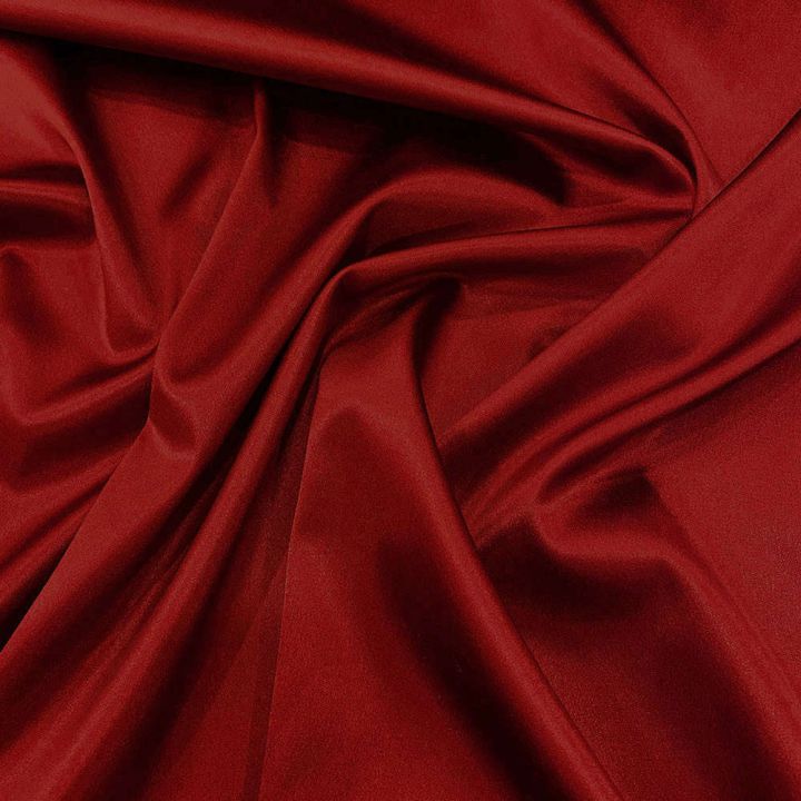 Burgundy stretch satin-back crepe cady fabric