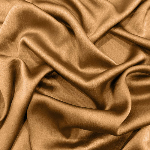 Tissu satin bubble polyester marron clair