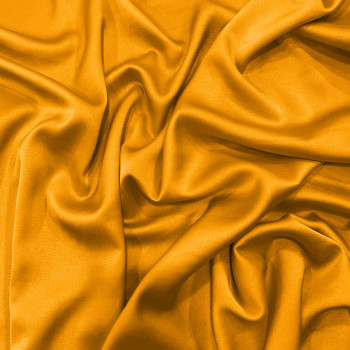 Tissu satin bubble polyester jaune moutarde