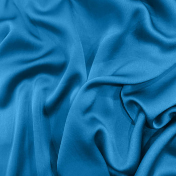Tissu satin bubble polyester bleu