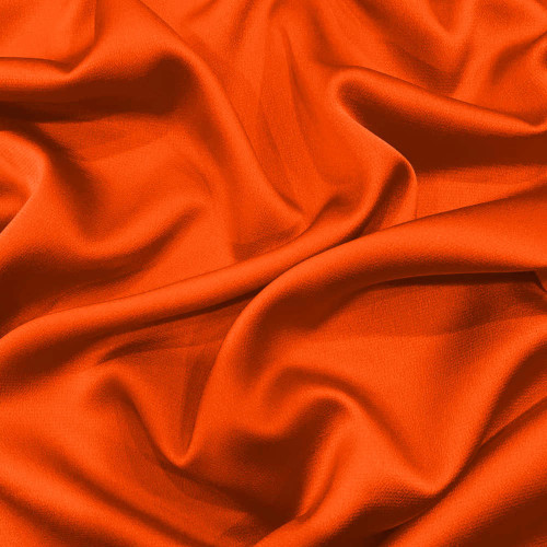 Orange polyester bubble satin fabric