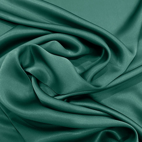 Tissu satin 100% soie vert impérial
