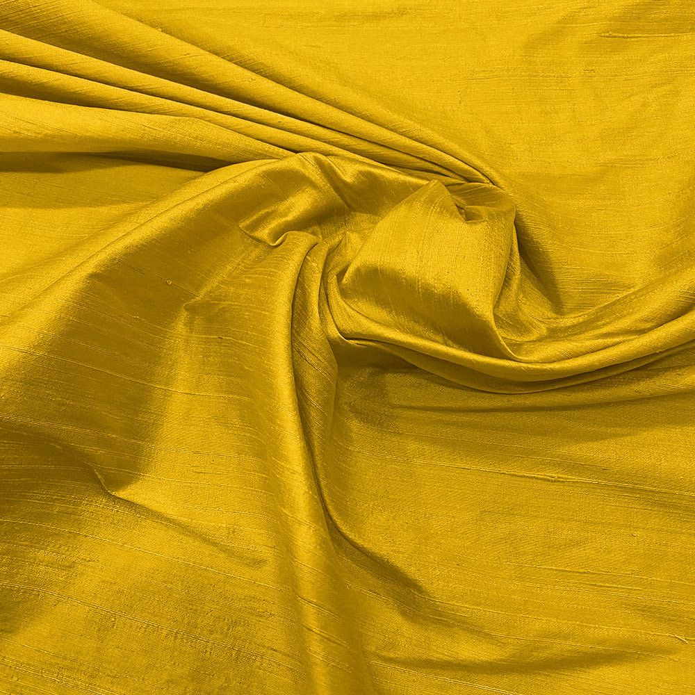 100% silk slub dupion fabric yellow