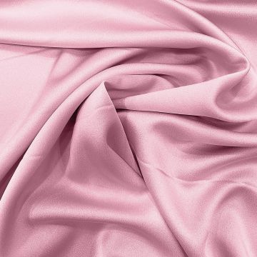 Candy pink satin-back cady crepe fabric
