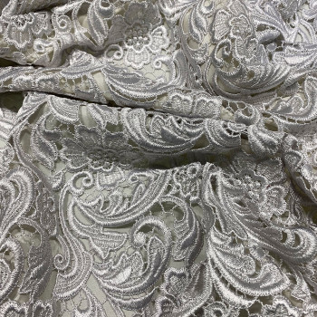 Tissu guipure gris perle (3 mètres)