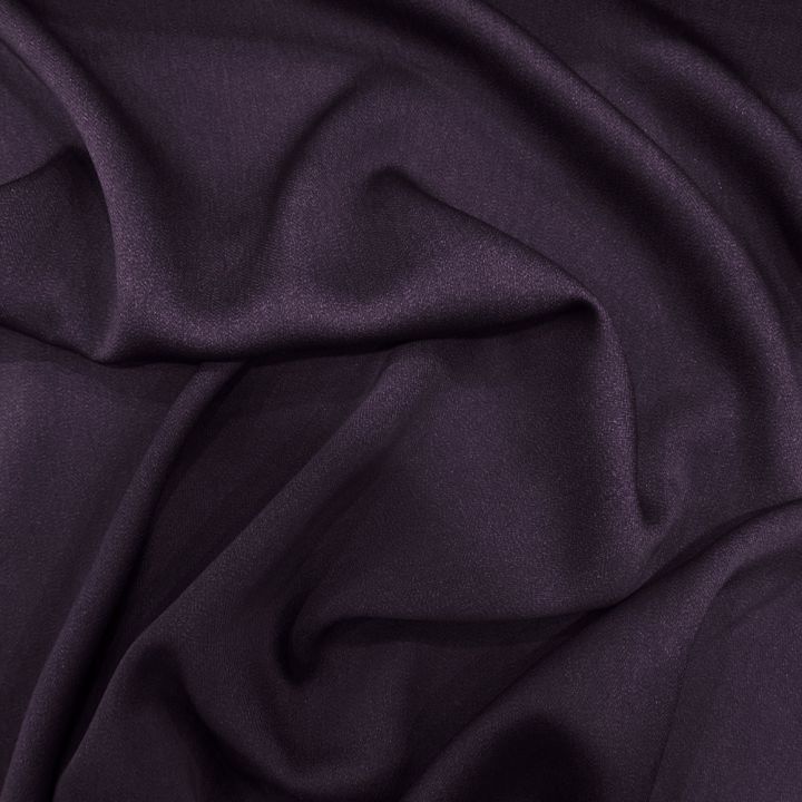 Tissu twill fluide violet aubergine