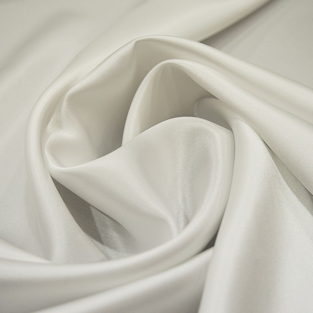 Tissu satin 100% soie blanc