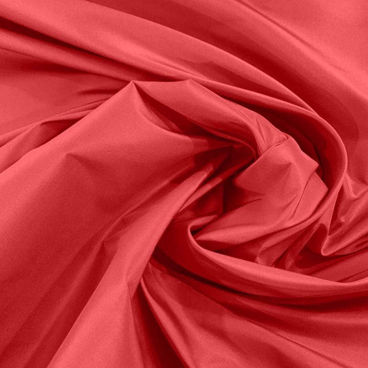 Coral red 100% silk heavy taffeta fabric