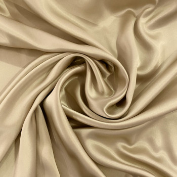 Beige satin fabric 100% silk