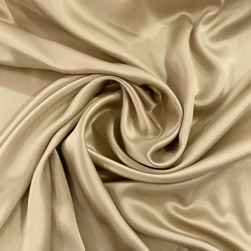 Beige satin fabric 100% silk