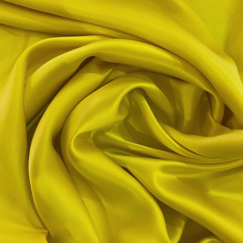 Tissu satin 100% soie jaune pâle