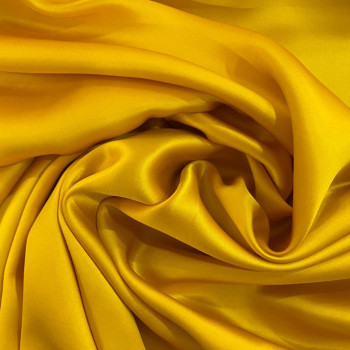 Buttercup yellow satin fabric 100% silk