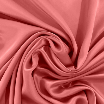Salmon pink satin fabric 100% silk