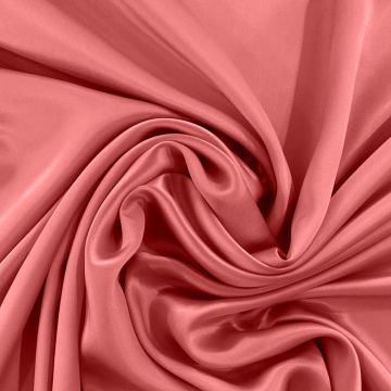 Salmon pink satin fabric 100% silk