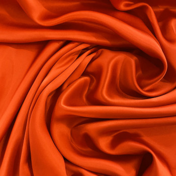 Tissu satin 100% soie orange