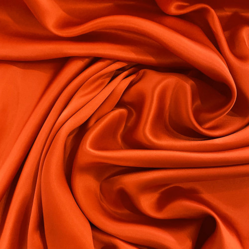 Tissu satin 100% soie orange