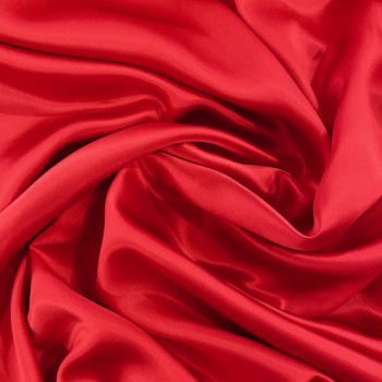 Raspberry red satin fabric 100% silk