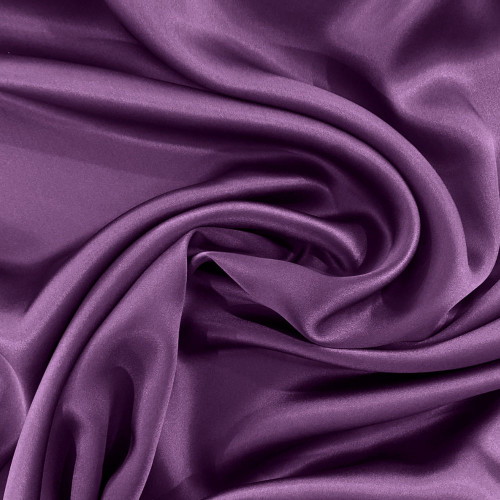 Eggplant purple satin fabric 100% silk