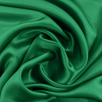 Tissu satin 100% soie vert émeraude